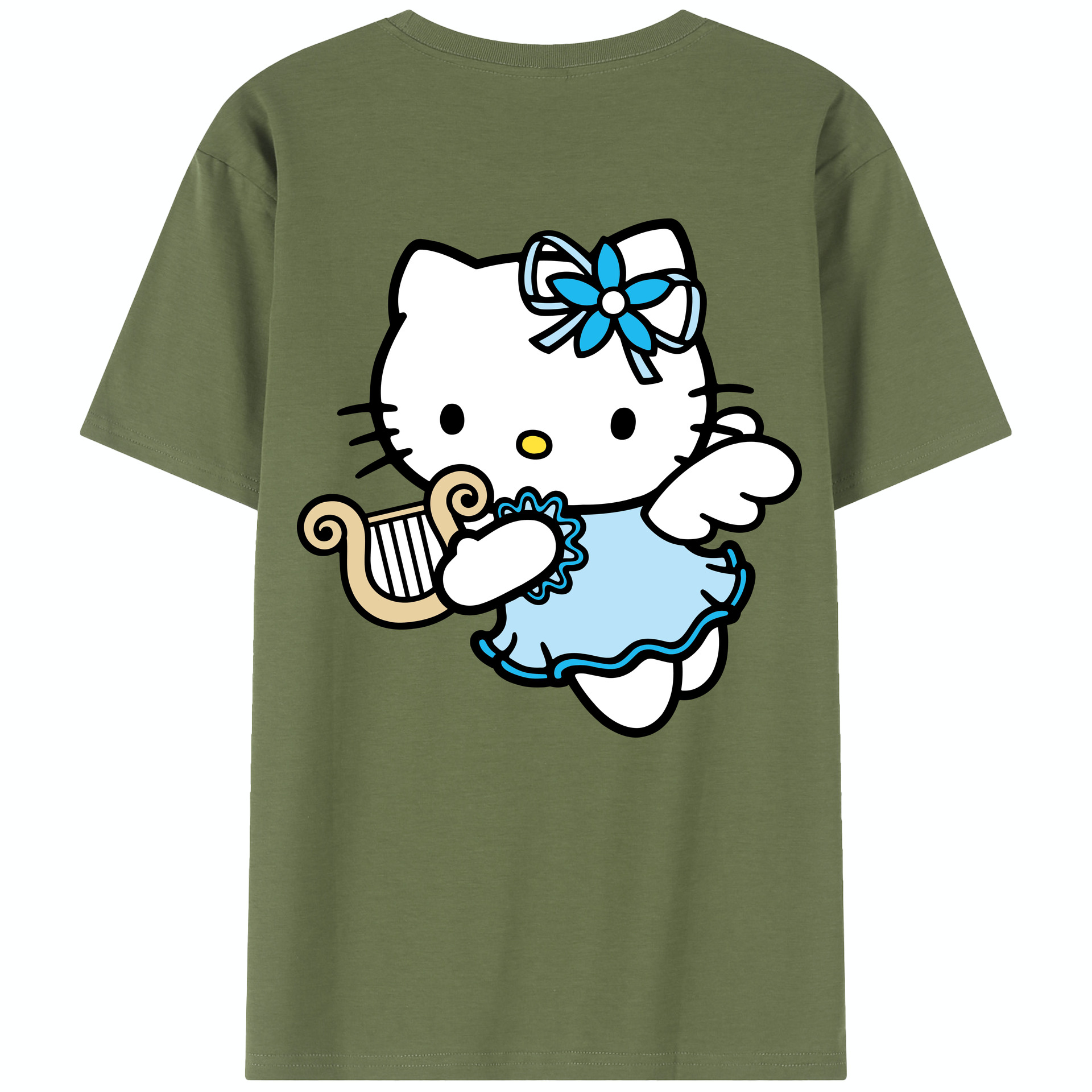 （画像用） Hello Kitty ハローキティ 綿100％半袖Tシャツ（背面プリント）